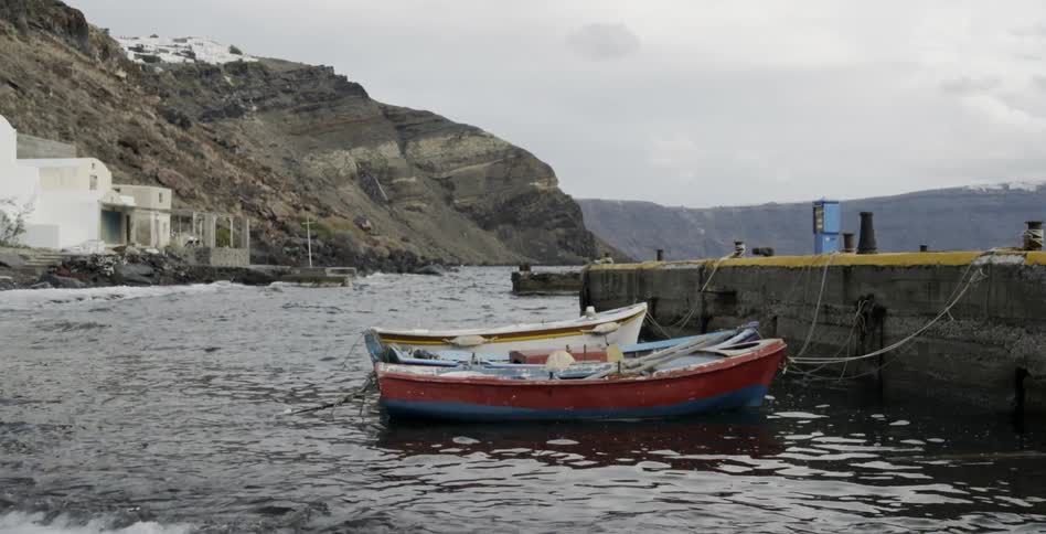 A boat is moored on a shore