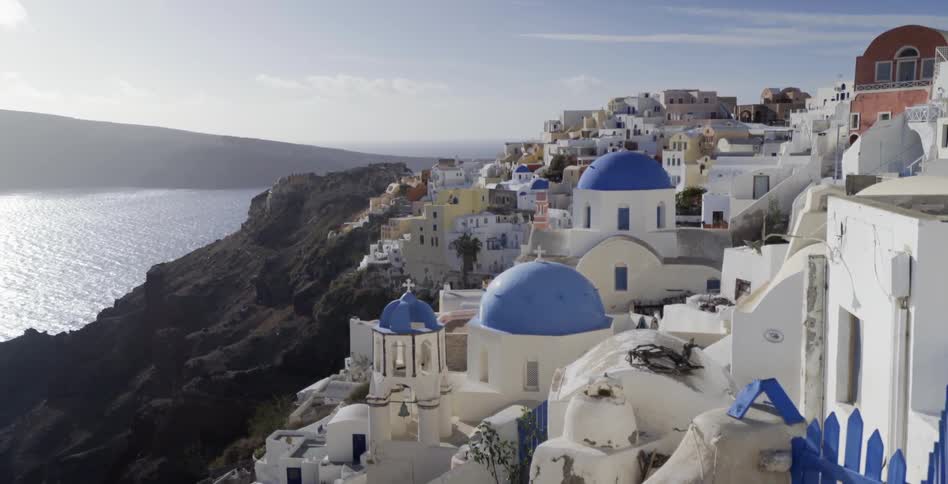 Woman Traveling Through Greece And Italy