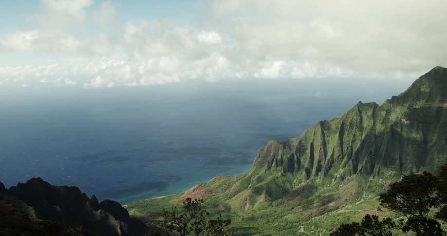 Clouds float over the ocean