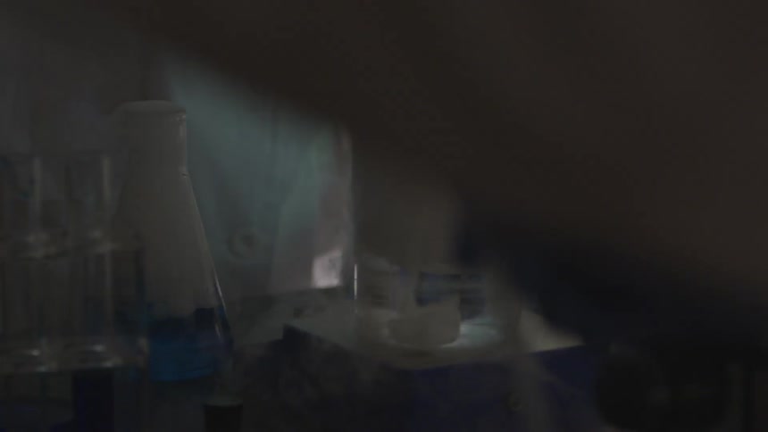 A person is doing a science experiment