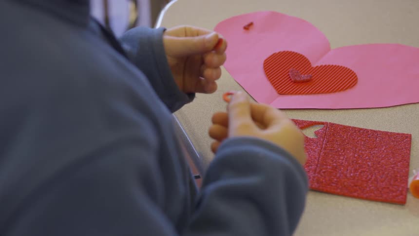 Child working on a craft