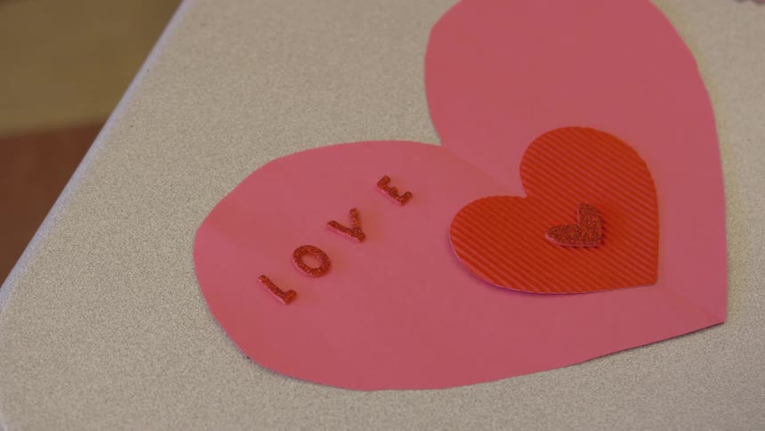 A handmade valentine card