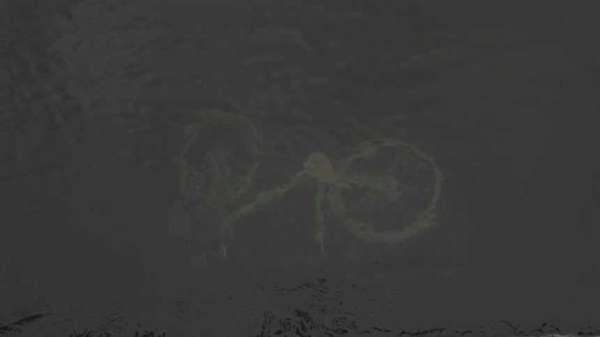 A bike that has sunk under some water
