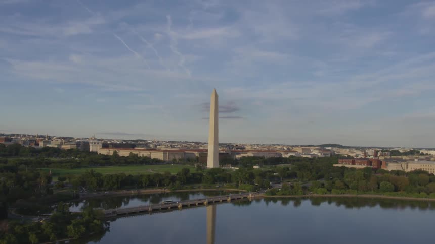 An aerial view of the washington monument area in washington dc