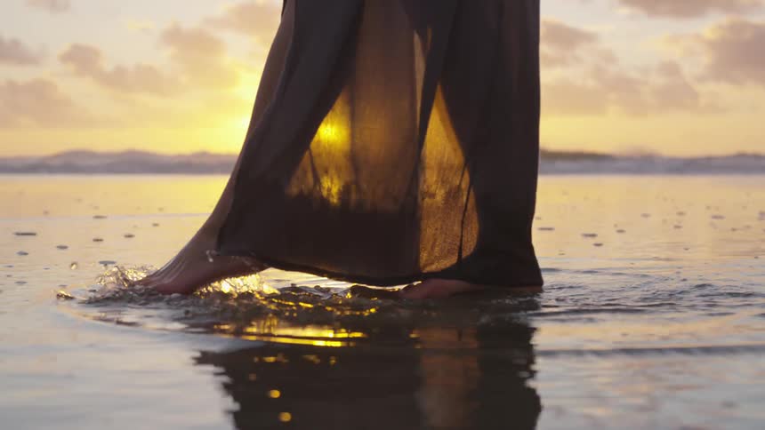 Person walking in water