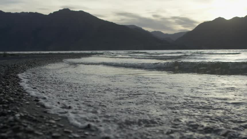 Waves rolling onto the beach