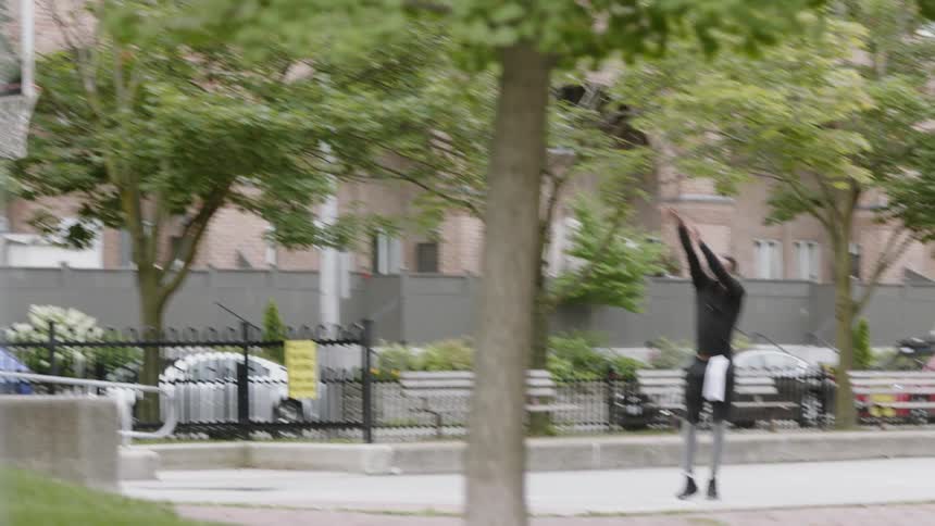 Man playing basketball