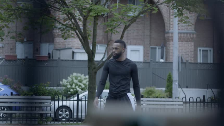 Man walking on a court