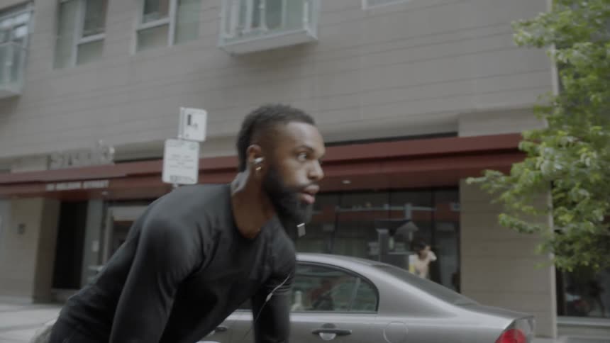Black man playing basketball