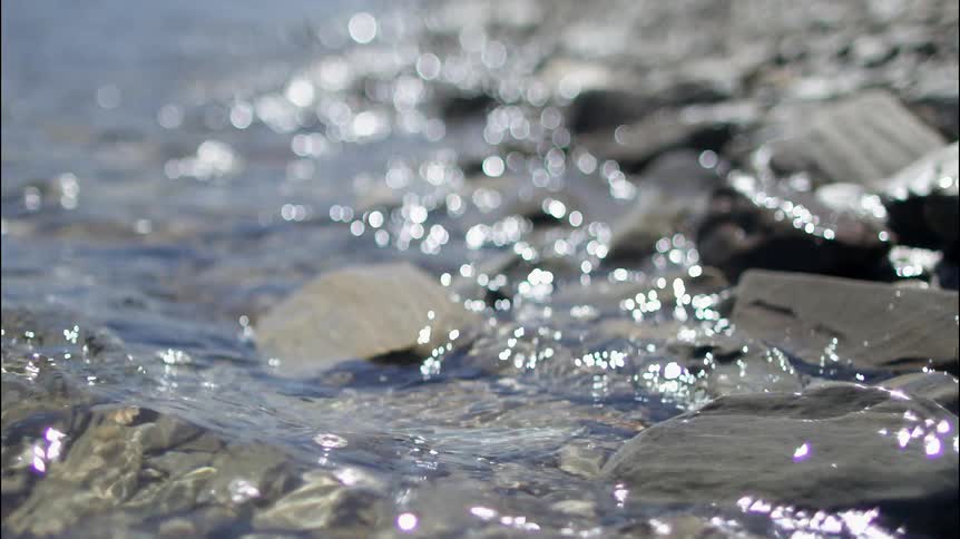 Water flowing over rocks
