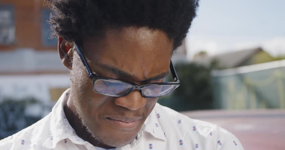 Man shaking his head