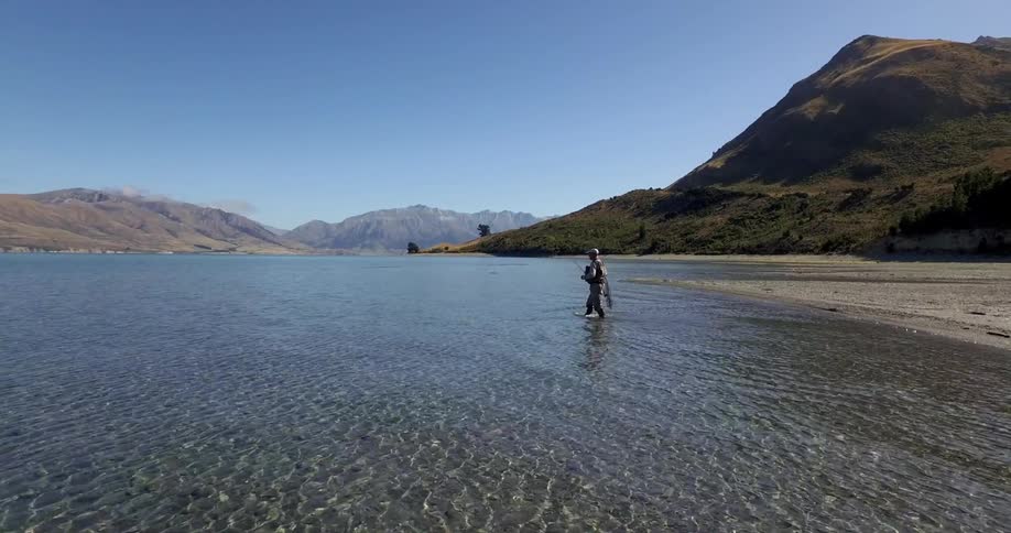 A person fishing