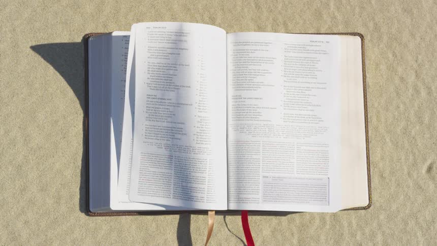 A book changes pages in the wind