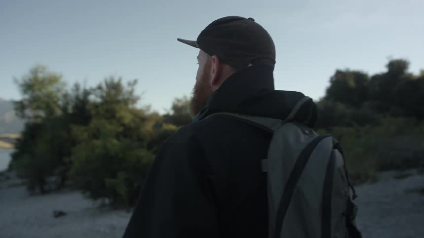 A person hiking on a hill