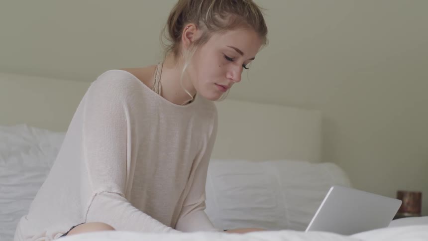 Girl looking at her computer