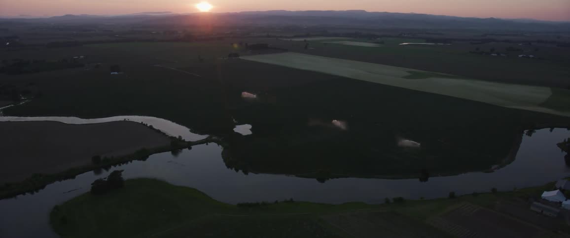 Land divided by a river