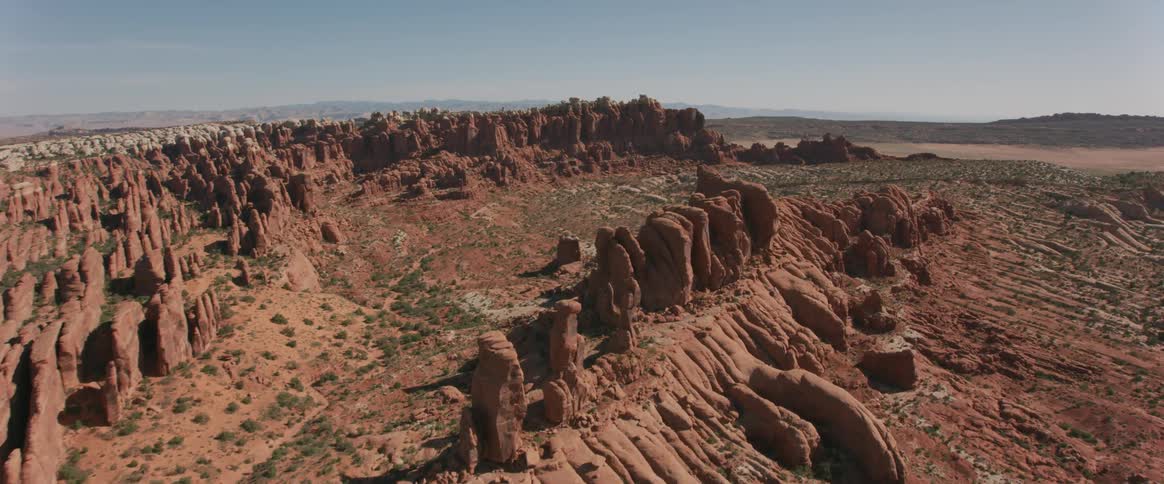Aerial view of badlands