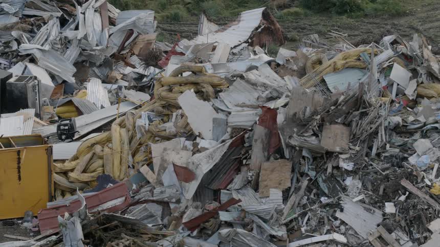 Garbage and debris outside in the daytime