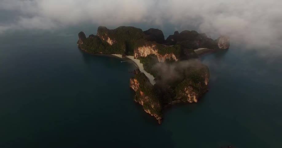 A small island in the middle of the sea