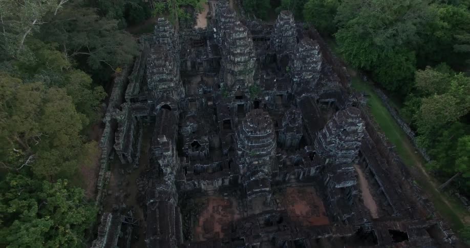 Aerial of ancient ruins