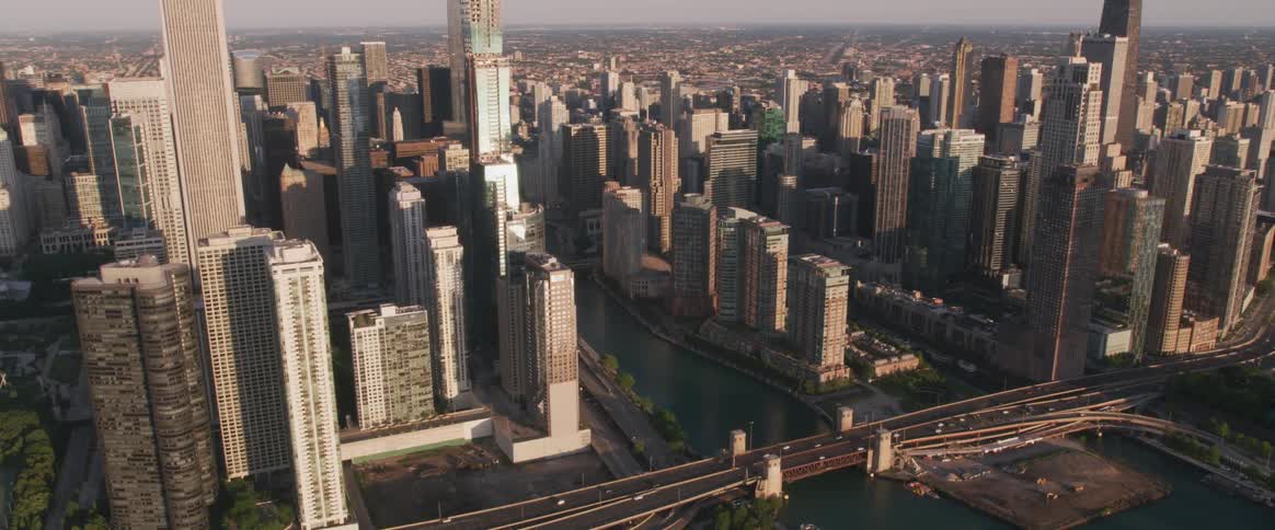 A city by the shore at daytime