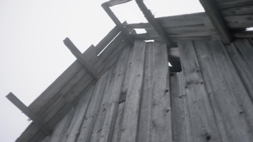 Exterior of old weathered wooden barn