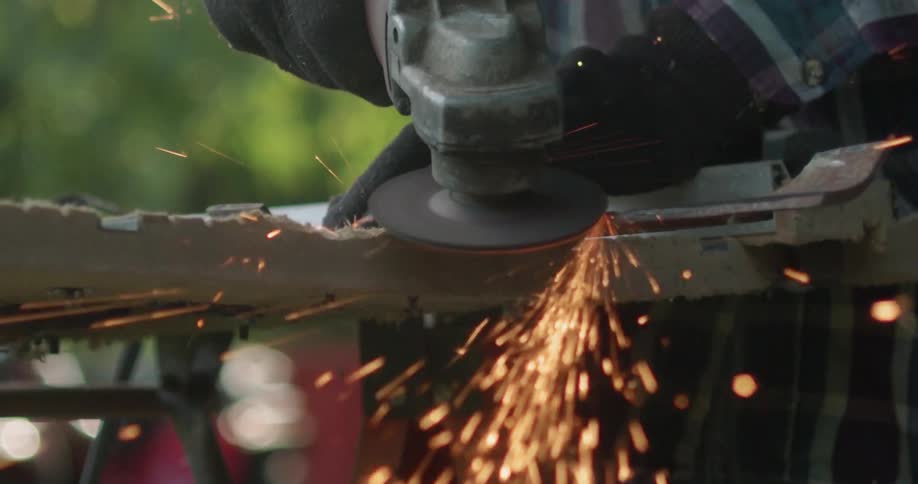 A man is welding