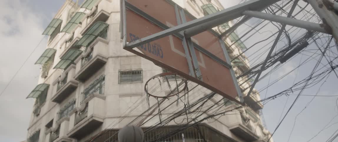 A basketball is thrown to a hoop