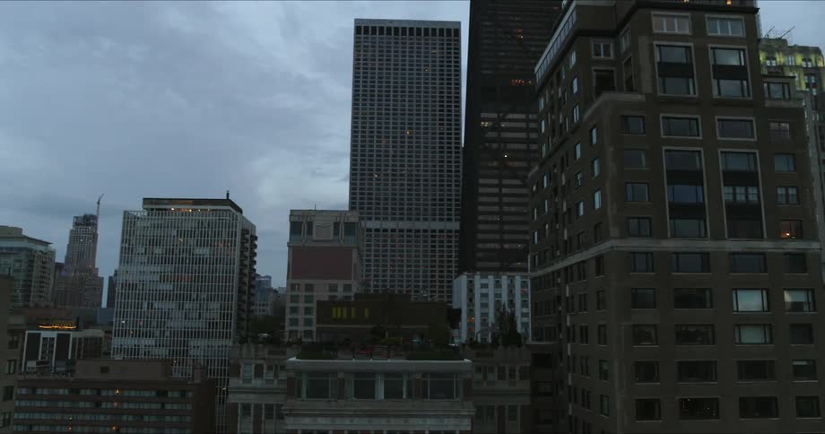 Tall buildings in a large city