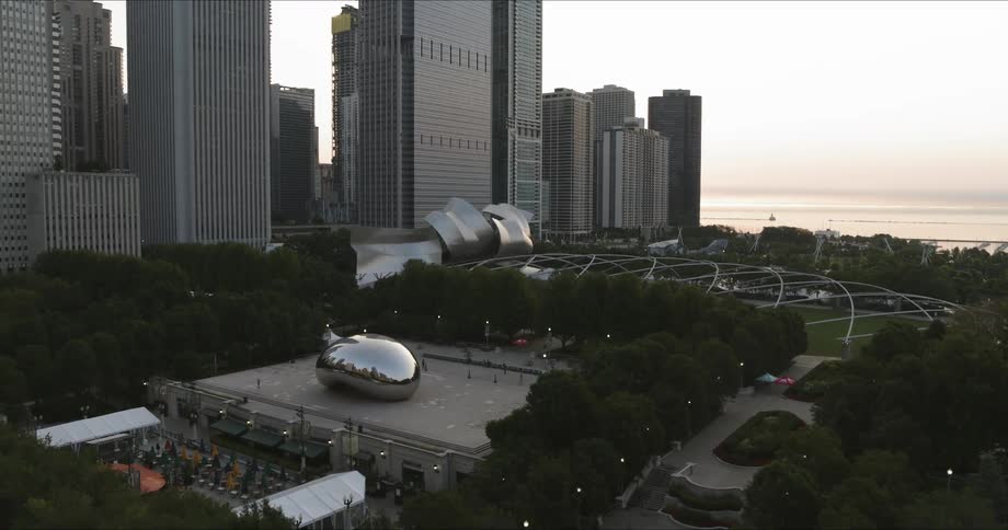Aerial of the bean in Chicago