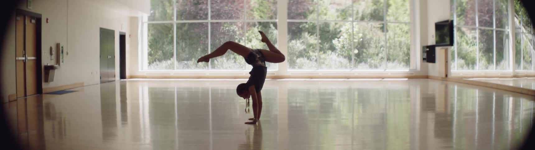 Dancer balances and poses