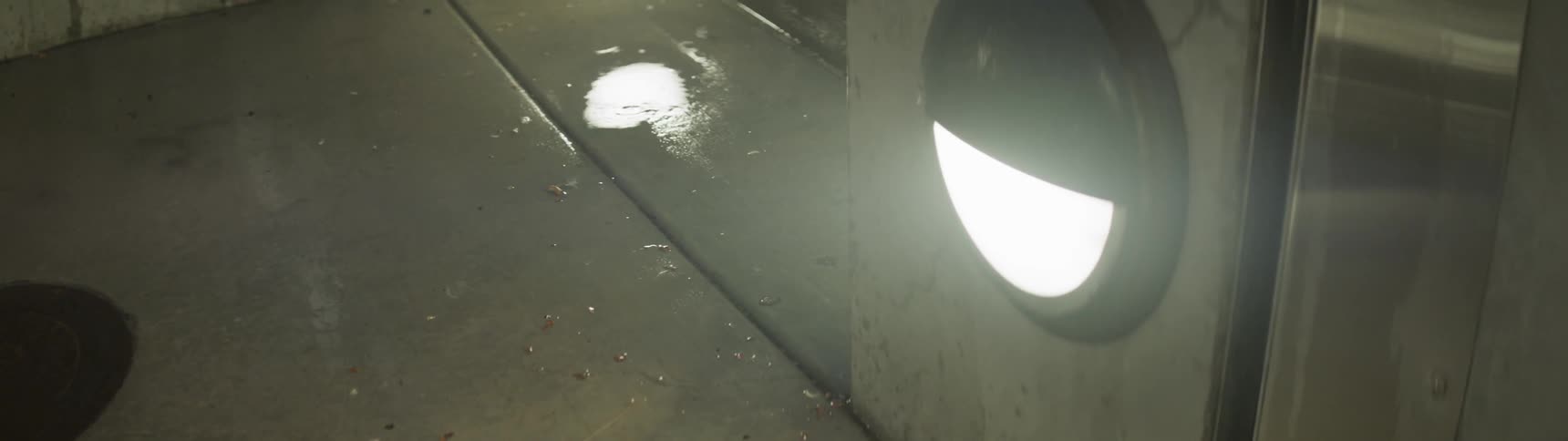 Water drips onto tile floor
