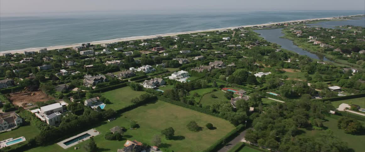 Birds eye view of a neighborhood
