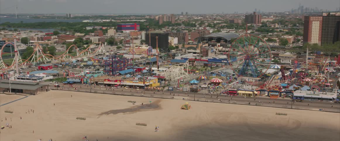 A large amusement park by the beach