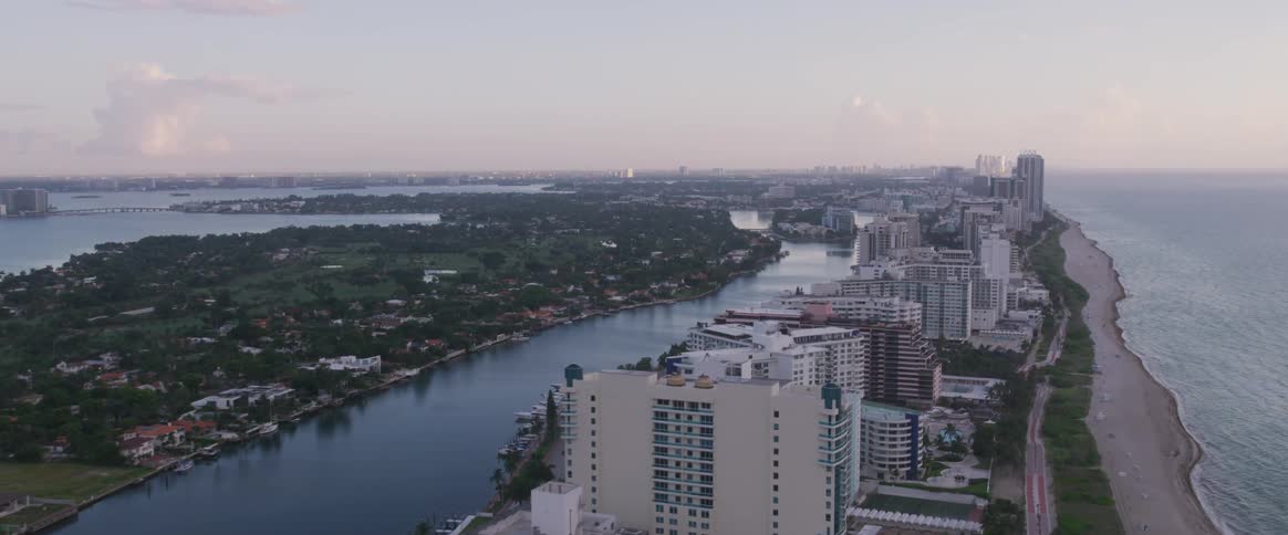 A city by the shore at daytime