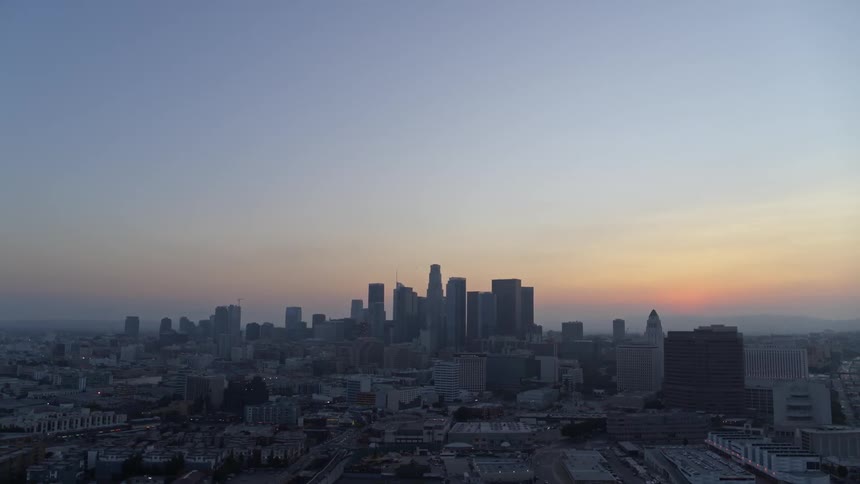 Aerial view of a city skyline