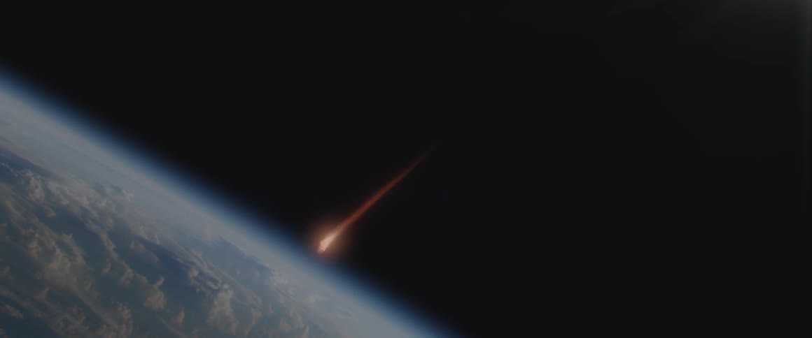 A light orbits through space