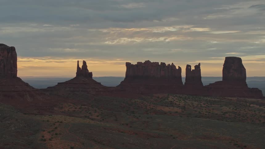 Landscape shot of a cliff plains at dawn