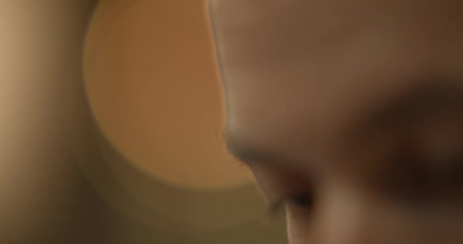 A close up profile of a male face