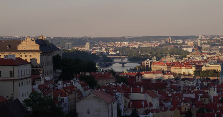 A dense european city during the day
