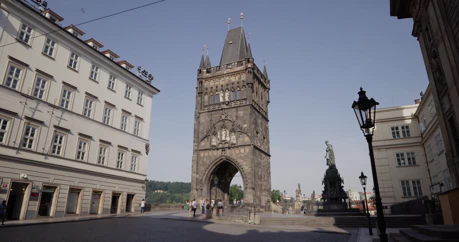 A very antiquated tower building is a popular attraction for numerous tourists