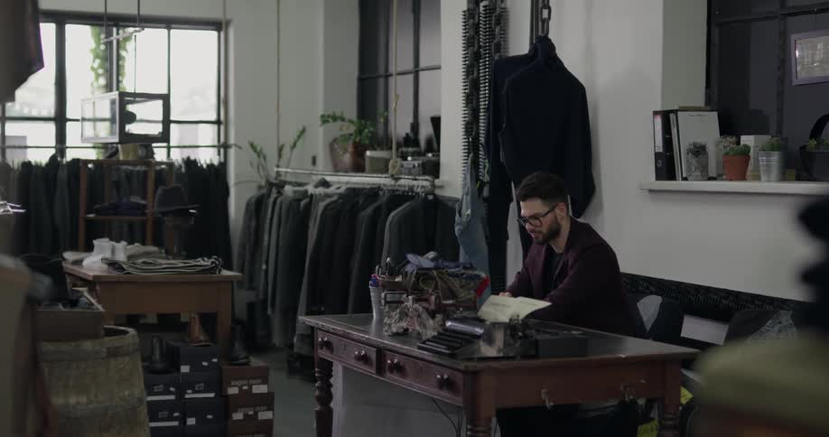 A man sitting at a desk