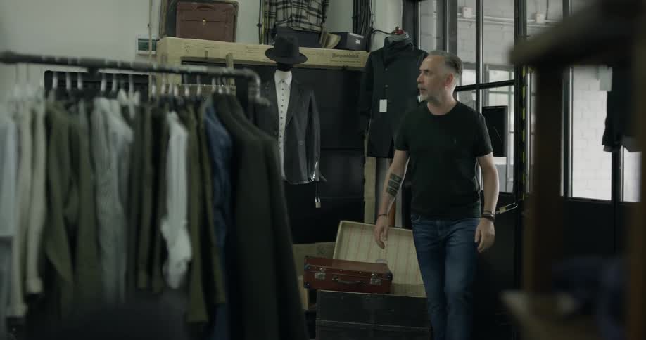 A man walks into a store