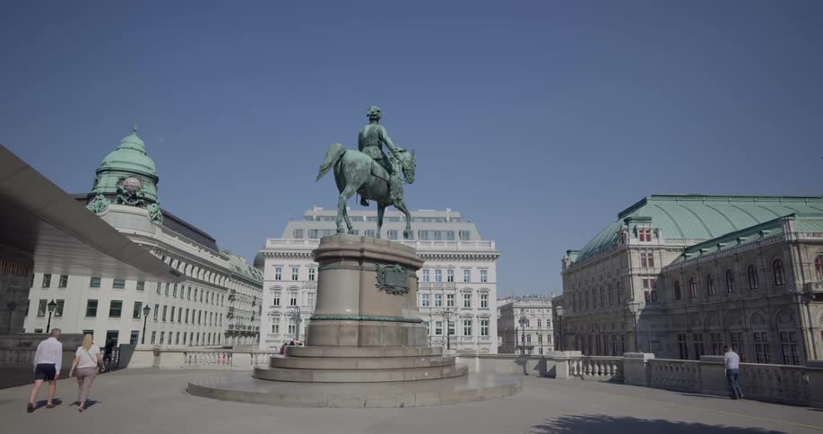 Statue in courtyard of historical buildings