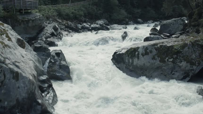 Water rushing in a river