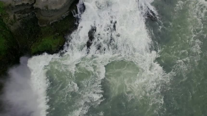Overhead view of large rapids