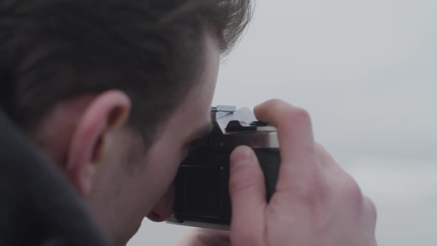A man taking a photo with a camera
