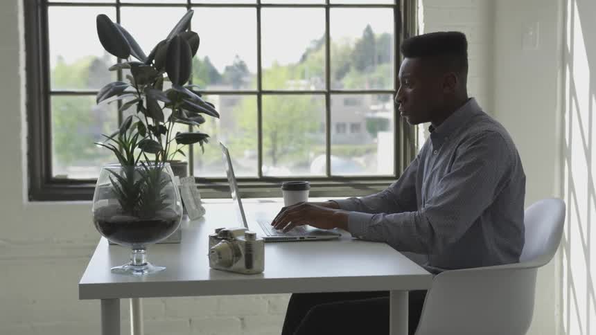 A man working on a computer
