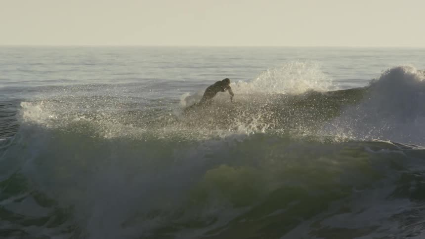 Man surfing on the waves