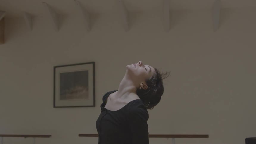 A female dancer practicing movements